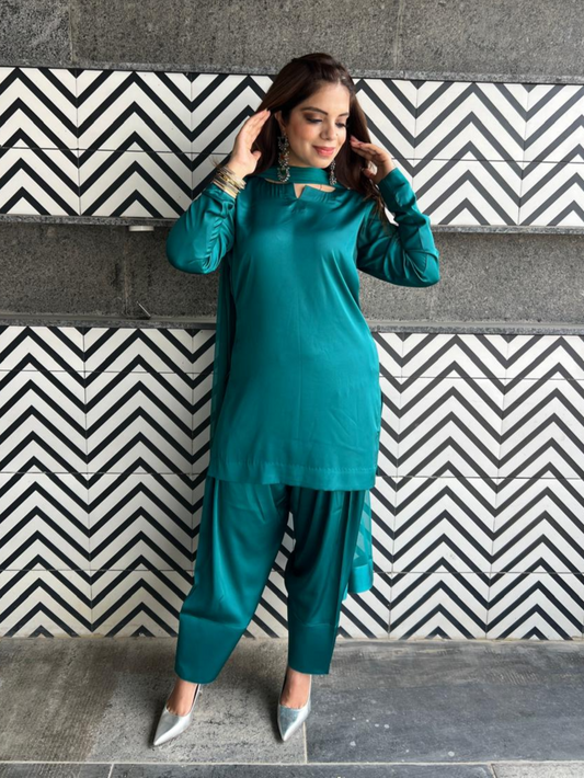 Traditional Farsi salwar suit for women with dupatta